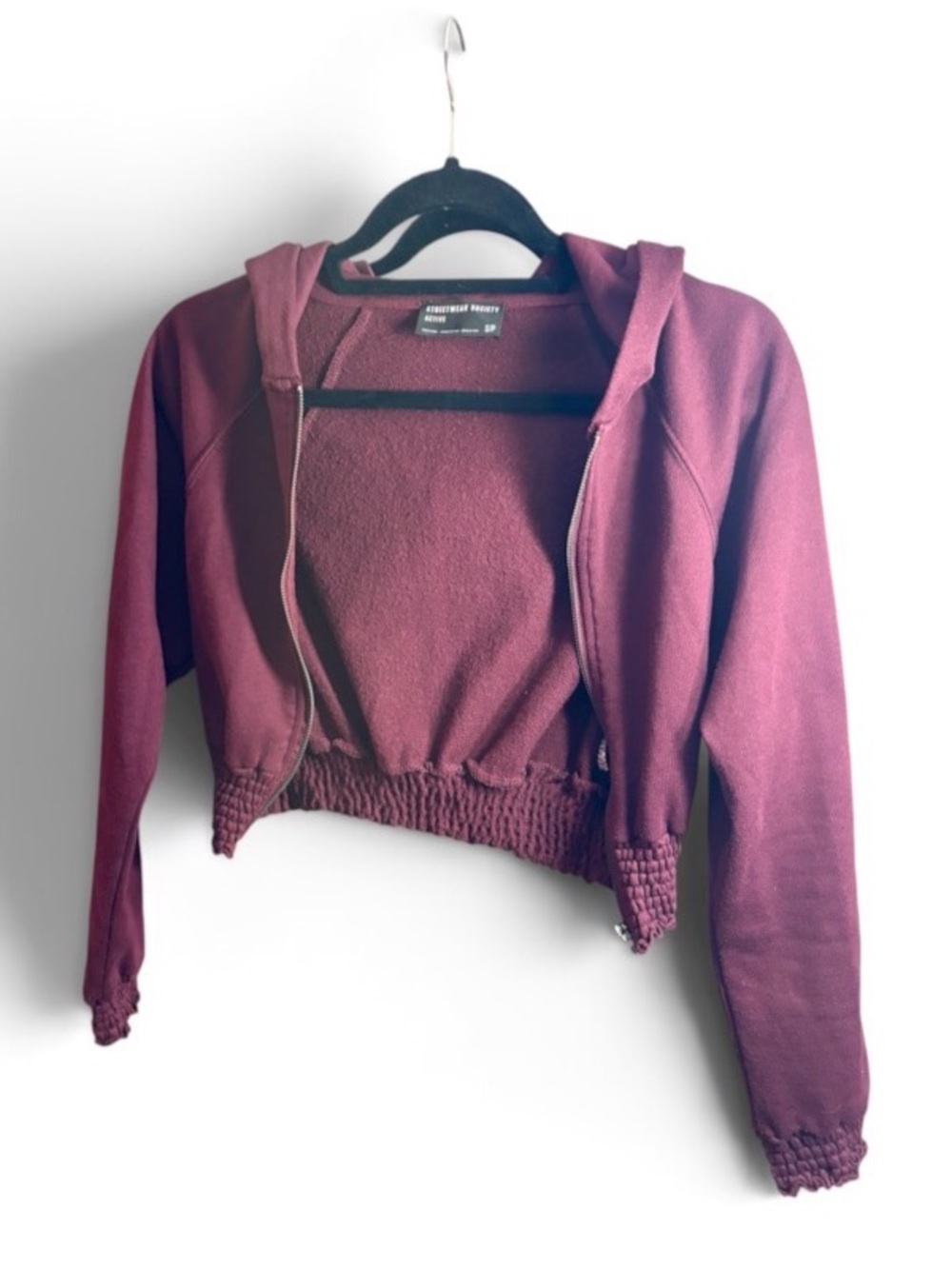 Streetwear Society Cropped Hoodie in Plum
